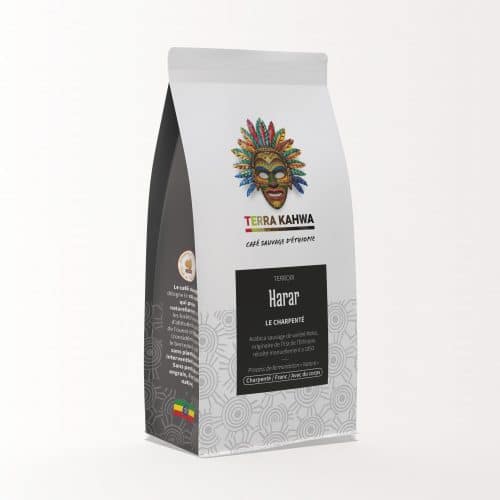 Harar (Heirloom, Nature) Gout très prononcé, arôme floral, charpenté, boisé